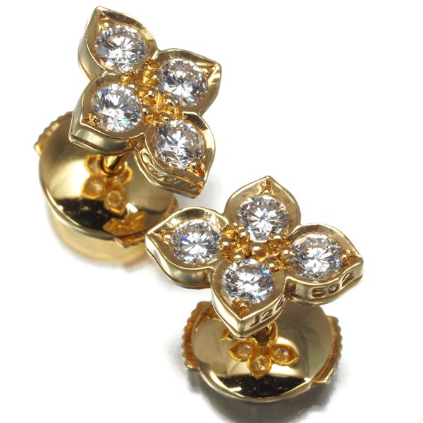 カルティエ ピアス ダイヤ ダイヤモンド ヒンドゥ K18YG #173435