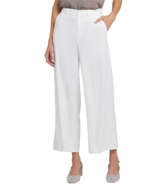 【送料無料】 エヌワイディージェイ レディース カジュアルパンツ ボトムス Morgan Wide Leg Cropped Trouser Pants White