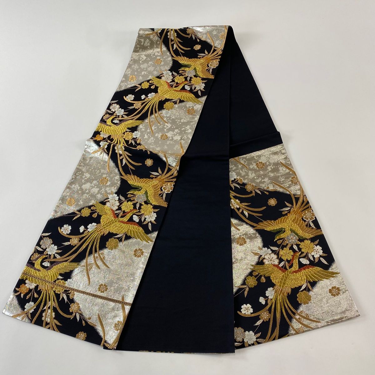 六通柄袋帯　『辻が花』　金銀糸　逸品【K】 平和屋着物◎六通柄袋帯 唐織 辻が花 金銀糸 正絹 逸品