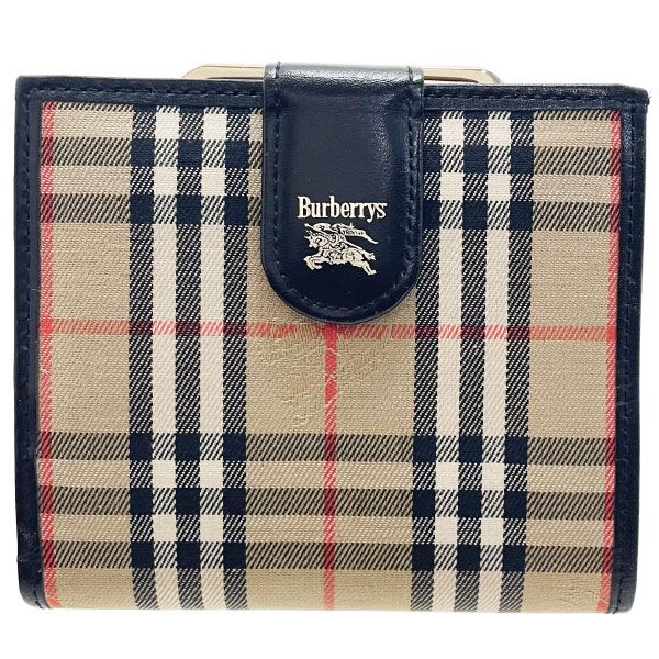 バーバリー 財布 バーバリーチェック がま口財布 キャンバス レザー 革 ベージュ系 ブラック 黒 BURBERRY Burberrys バーバリーズ 二つ折り財布 コンパクト財布 ミニ財布 ミニウォレット ウォレット サイフ レディース 女性