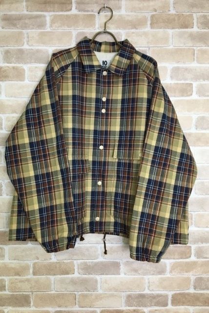 10匣 コットンチェックコーチジャケット TENBOX テンボックス L