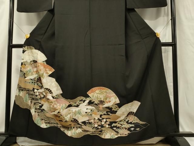 ◆豪華■正絹総絞り■吉祥飛鶴文■黒地■金彩加■振袖一式 ◇豪華□正絹総絞り□吉祥飛鶴文□黒地□金彩加□振袖一式