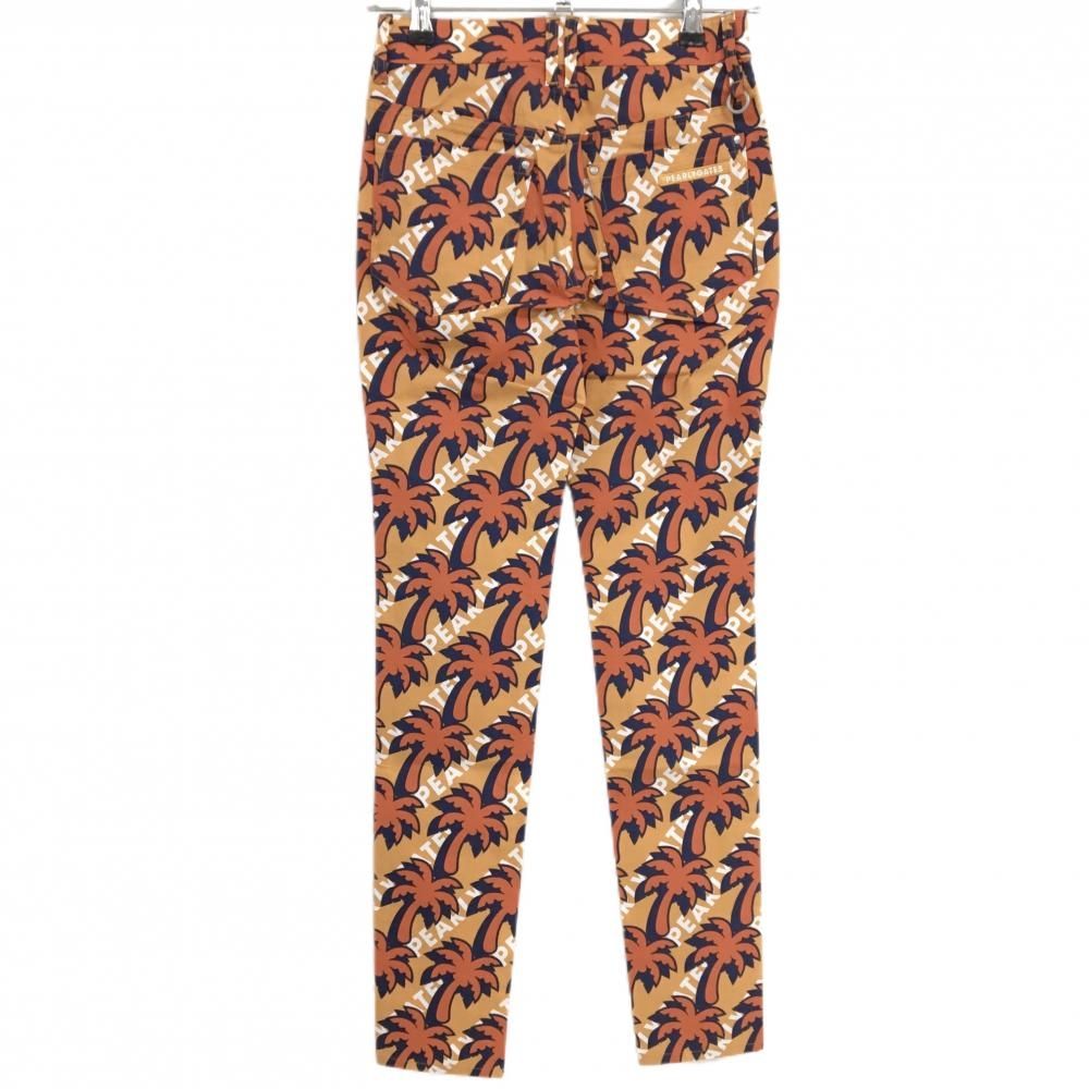新品】パーリーゲイツ パンツ ライトオレンジ×オレンジ ヤシの木柄