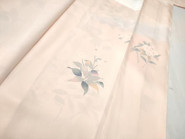 平和屋着物▽染色作家 安達華生 訪問着 鴛鴦草花文 暈し染め