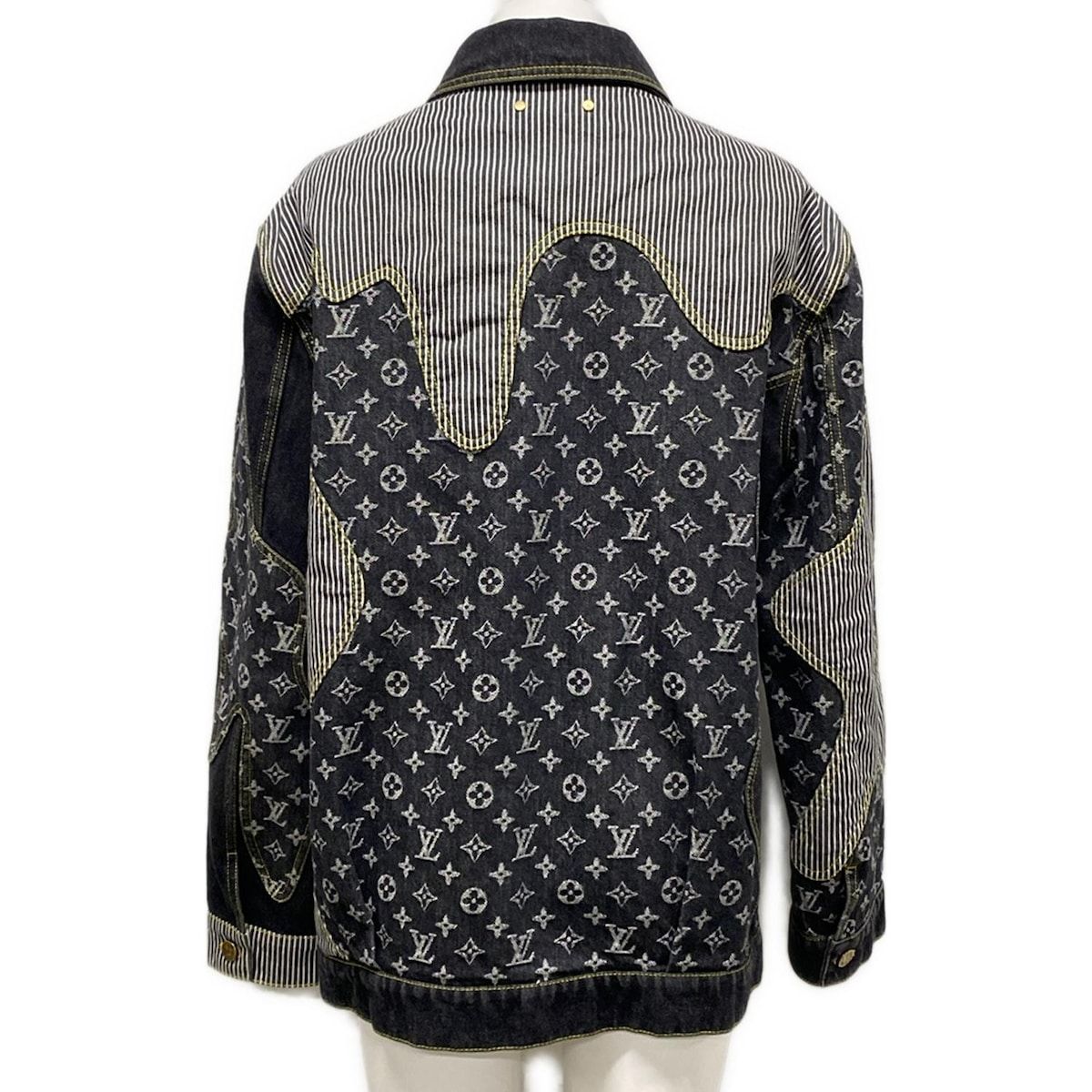 LOUIS VUITTON ルイヴィトン Gジャン サイズ46 L メンズ モノグラム クレイジー デニム ジャケット RM221M UZD HMA20E 黒×白 コットン
