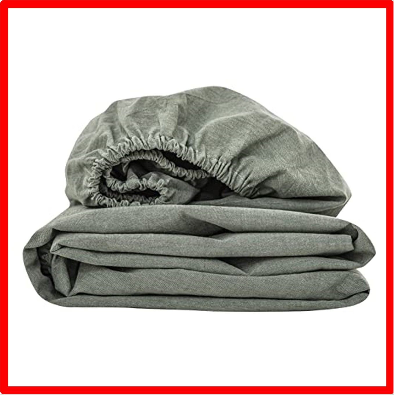 【匿名配送】グリーン_キング?180x200x30cm ボックスシーツ キング 180x200x30cm オーガニックコットン 洗いざらしの綿100% ベッドシ