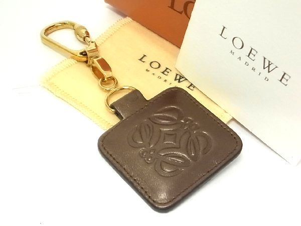 □極美品□ LOEWE ロエベ アナグラム レザー キーホルダー キーリング