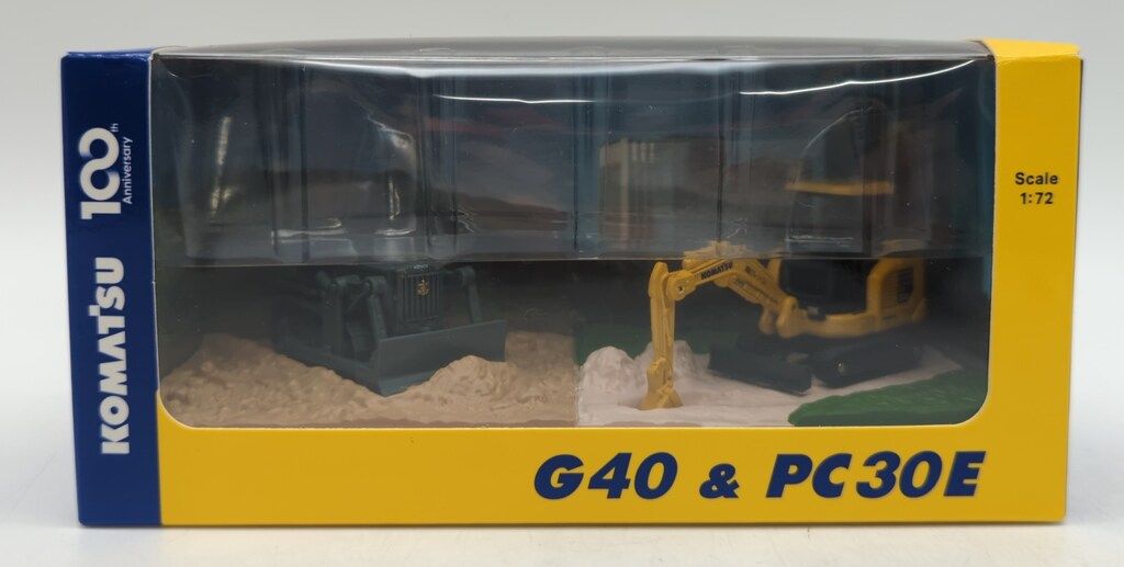 コマツ G40 & PC30E ミニカー 1:72（非売品） ◇新品未開封 非売品 コマツ G40 & PC30E ミニチュア 1/72