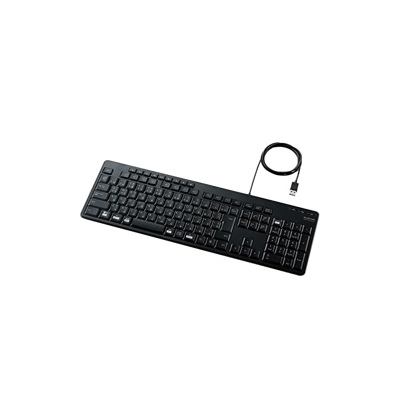 エレコム 有線 フルキーボード 静音設計 抗菌 ブラック TK-FCM114SKBK