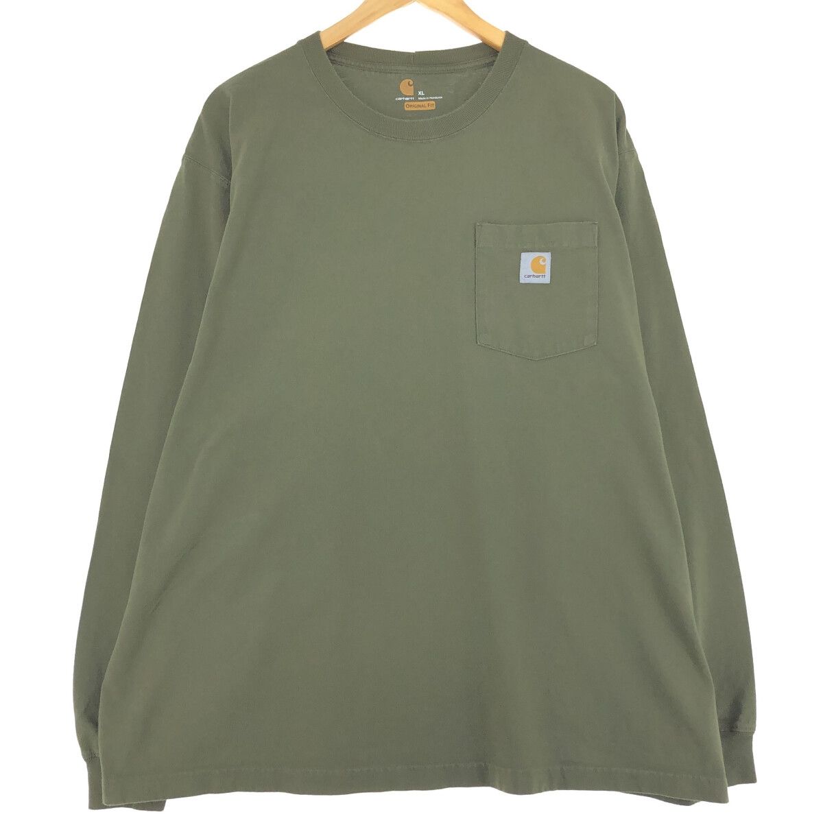 古着 カーハート Carhartt ORIGINAL FIT 無地ポケットロングTシャツ ロンT メンズXL/eaa436165