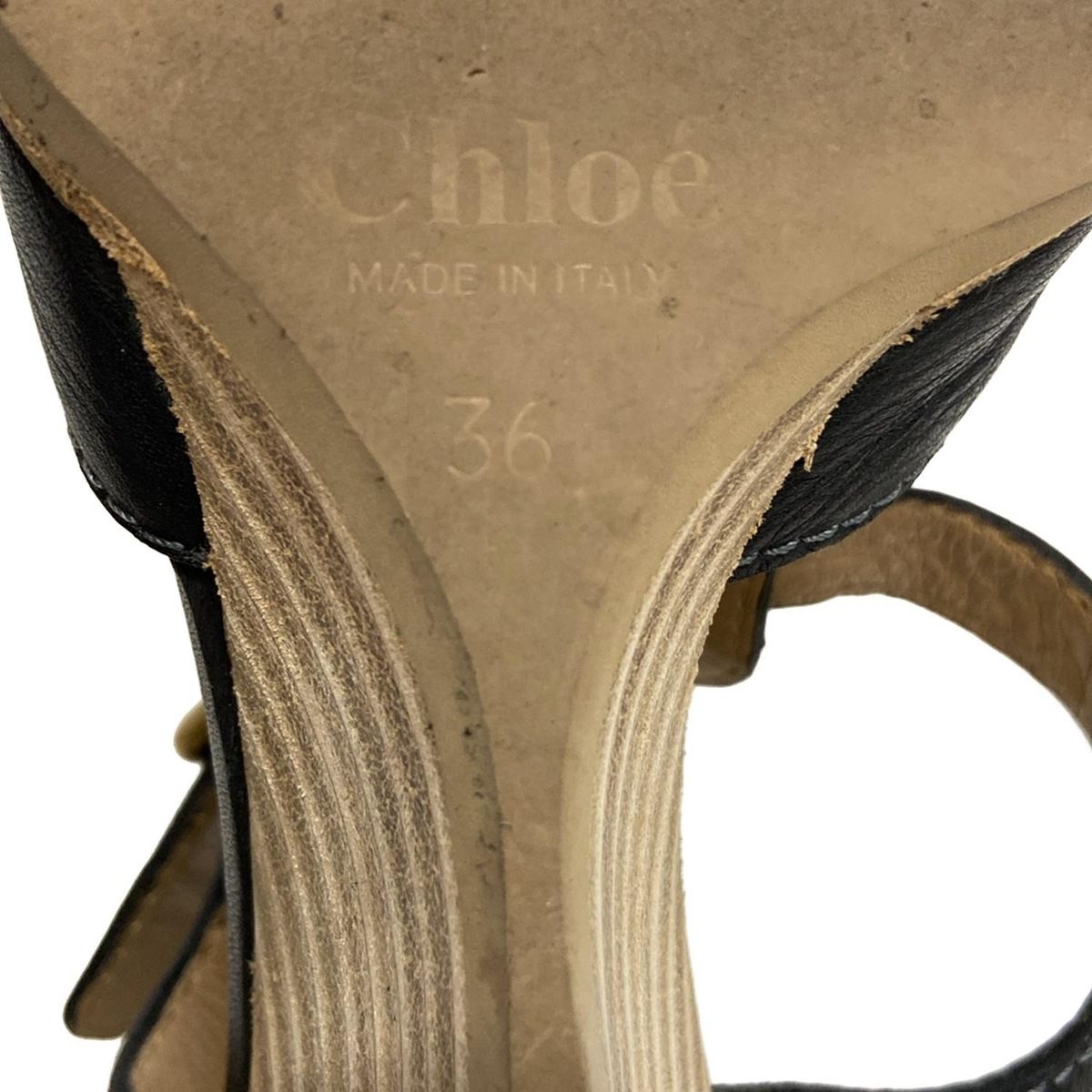 クロエ　サンダル 36 Chloe(クロエ) サンダル 36 レディース - 黒 ウェッジソール