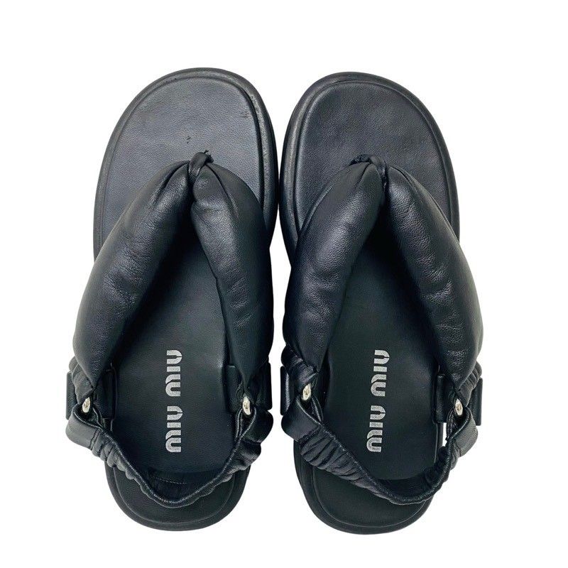 MIU MIU ミュウミュウ プラットフォーム ブラック 本革（レザー