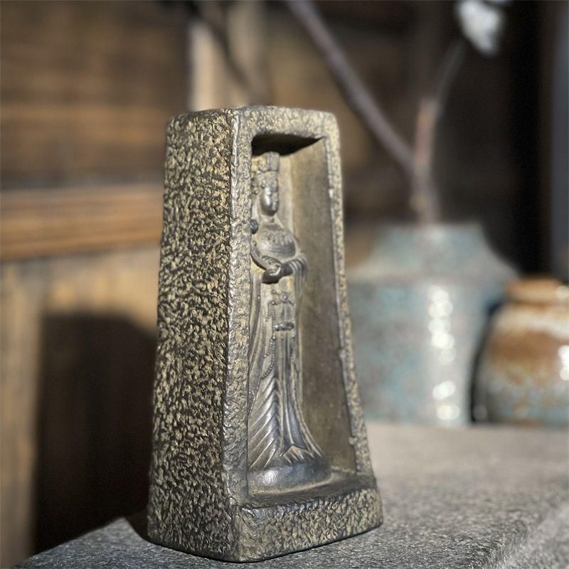 石仏 石像 渡海観音 供養 祈福 禅意 客間 玄関 卓上 装飾品 工艺品置物 石仏 石像 媽祖 海神聖母 供養 祈福禅意 客間 玄関 卓上 装飾品