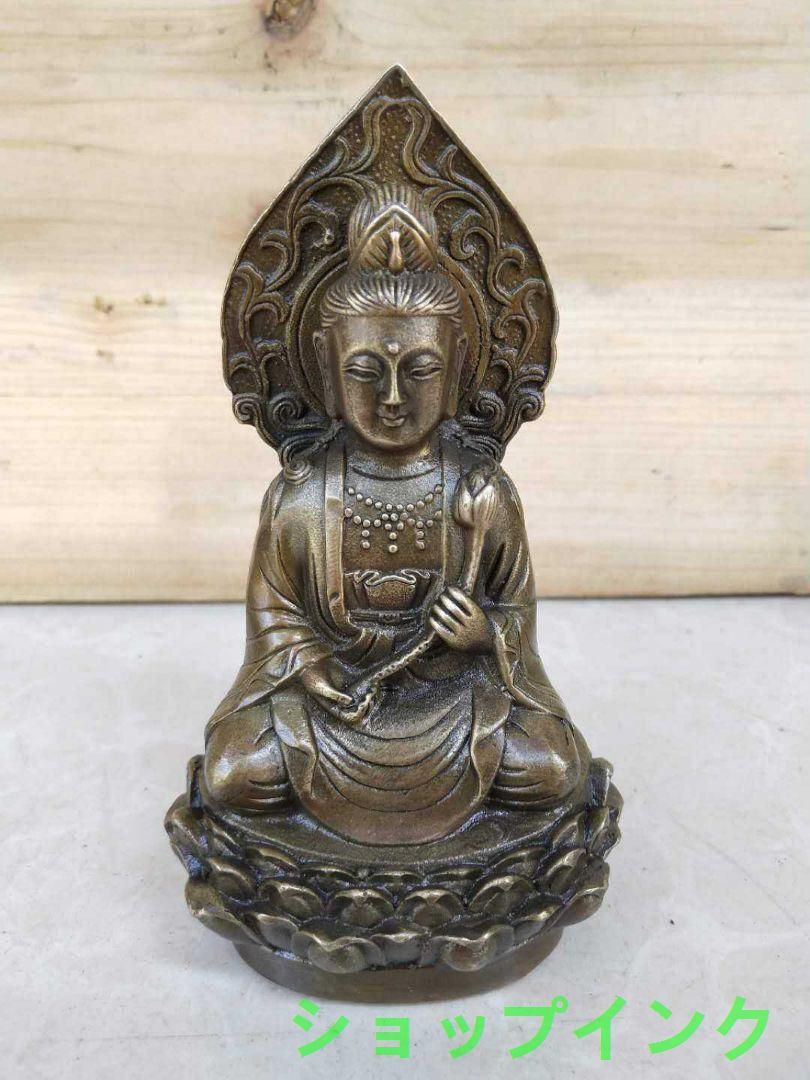 仏教美術  背もたれ坐蓮観音 仏像 銅製  銅器 仏教美術 背もたれ坐蓮観音 仏像 銅製 銅器 - メルカリ