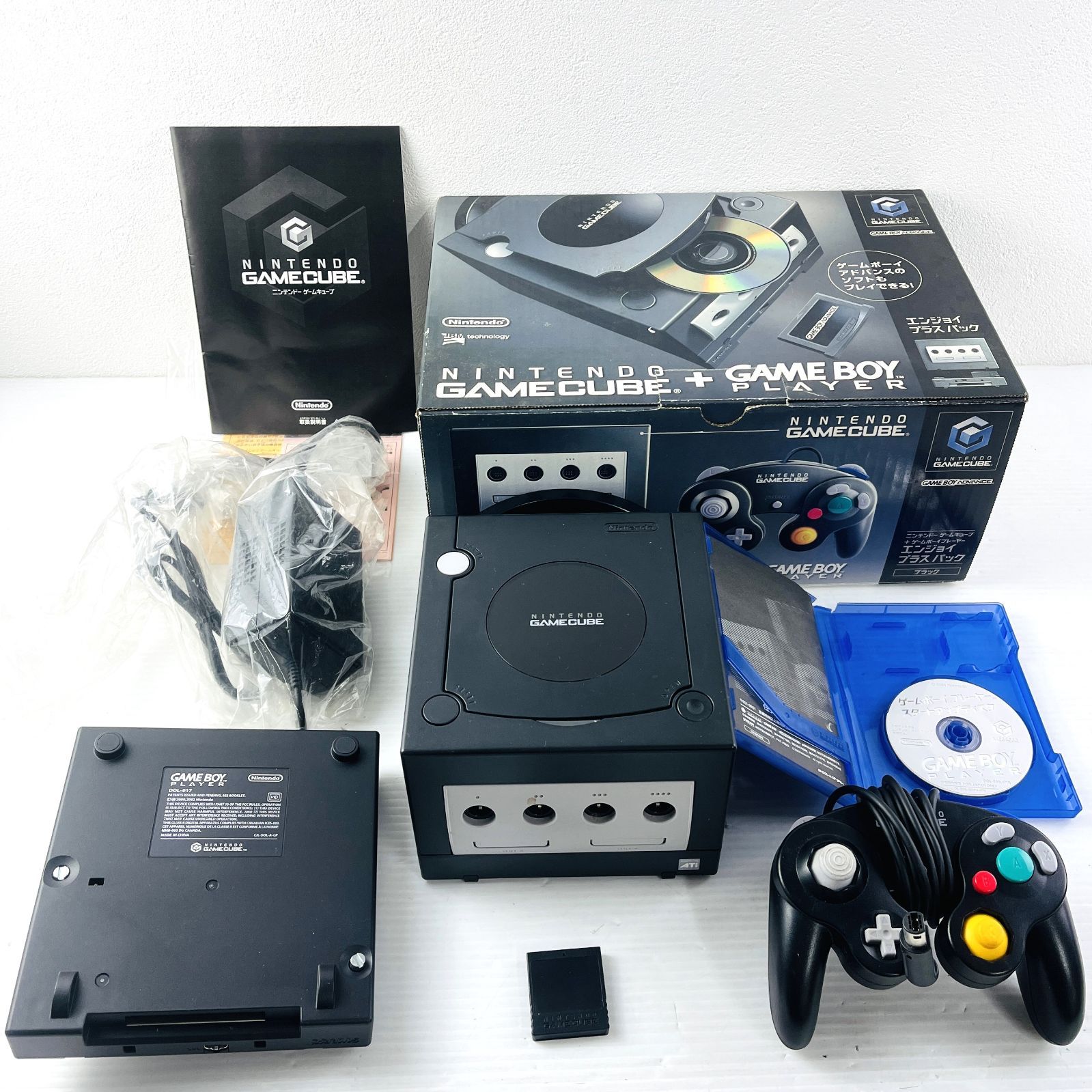 ◇【動作OK】ニンテンドー GAMECUBE GAMEBOY PLAYER エンジョイプラスパック DOL-001 DOL-017  スタートアップディスク コントローラー 取扱説明書 ゲームキューブ 任天堂 黒 ブラック - メルカリ