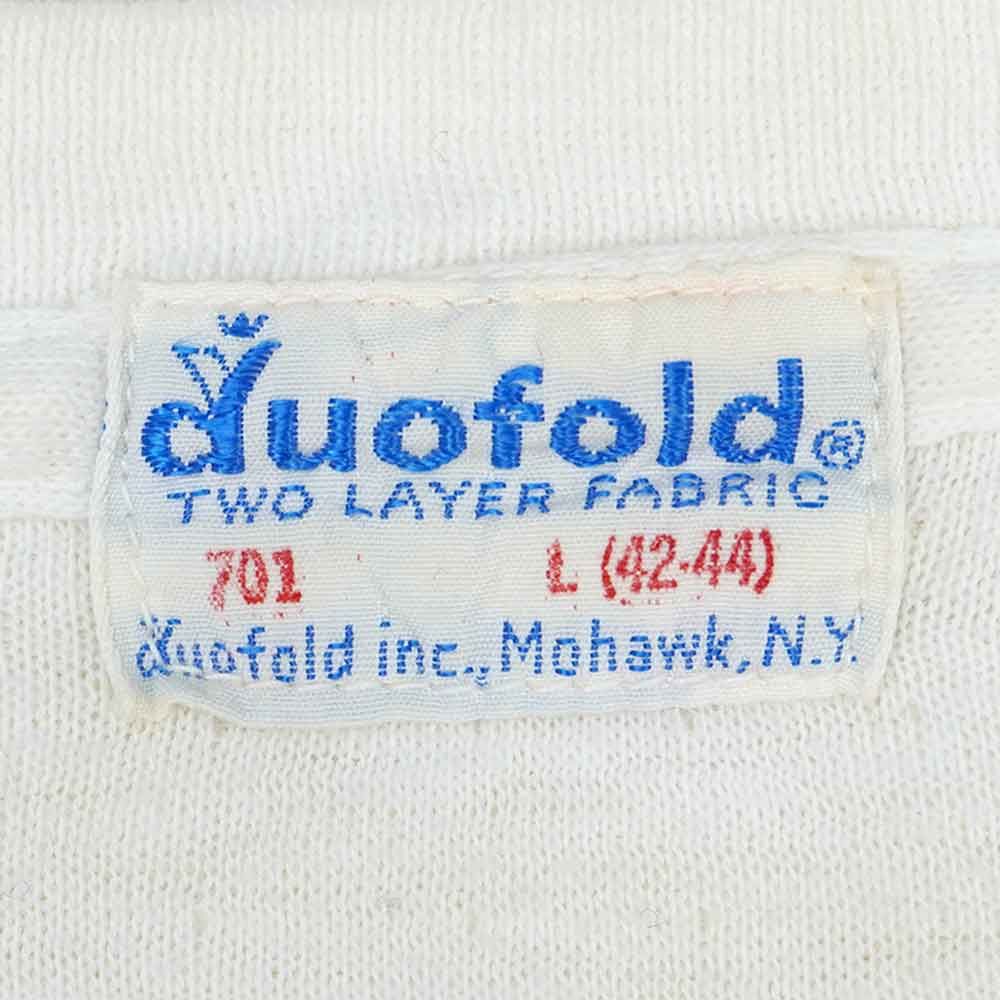 70s ヴィンテージ duofold 2レイヤー 長袖 Tシャツ S ロンT 赤 デュオ