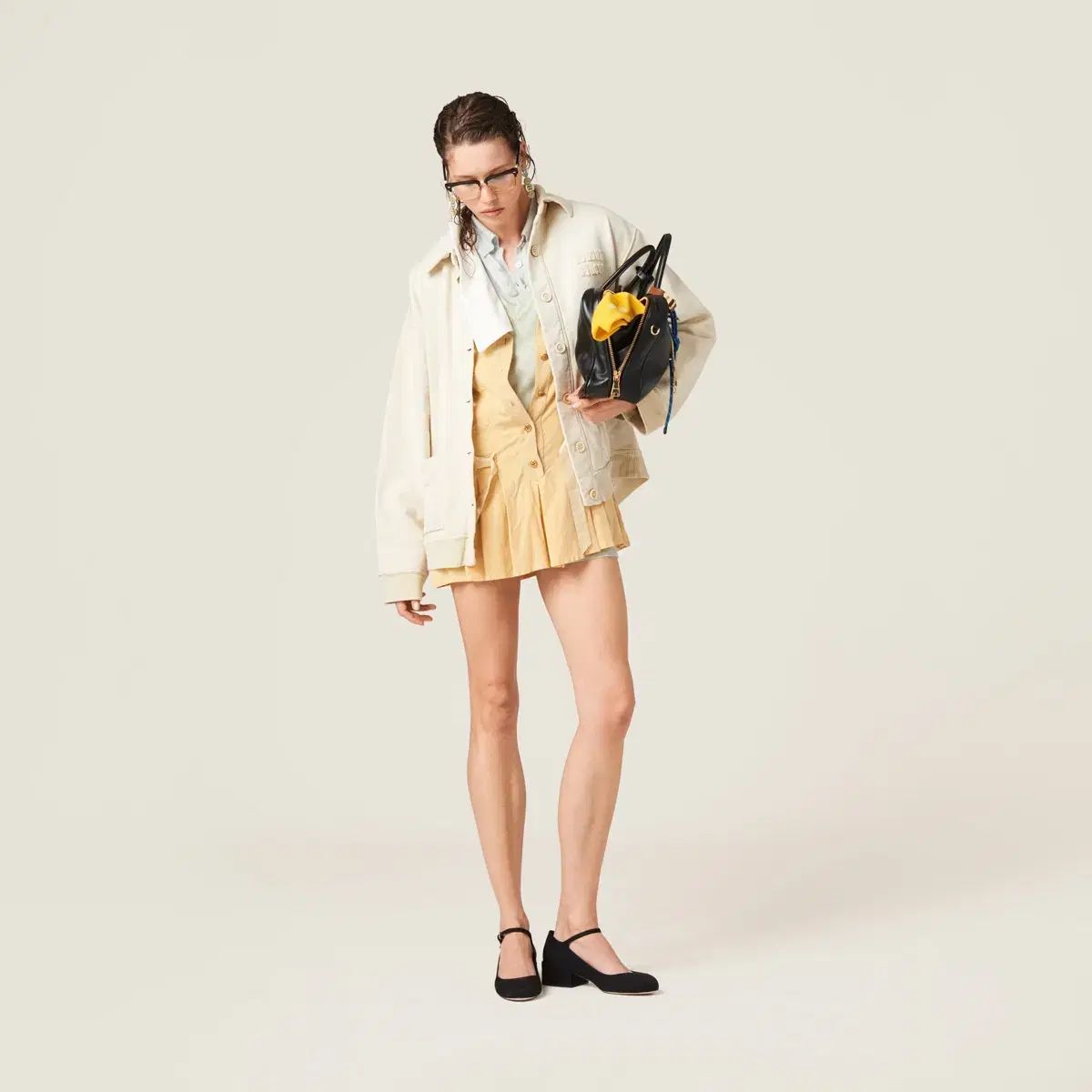 MIU MIU ミュウミュウ 後痛 コットン フリース ブルゾン ジャケット
