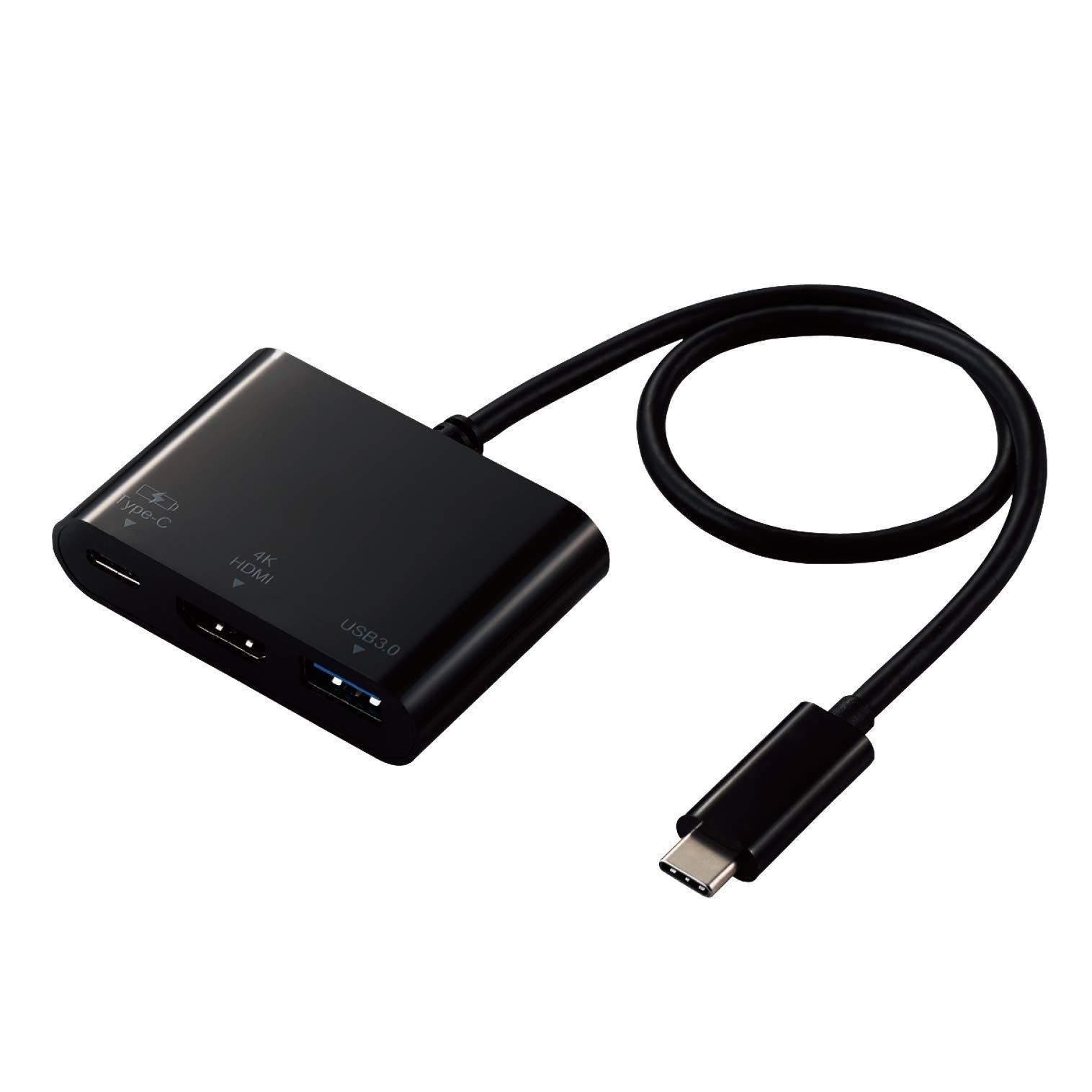 エレコム Type-Cドッキングステーション PD対応 充電u0026データ転送 Type-C×1 USB3.1(Gen1)×1 HDMI×1 ケーブル長30cm ブラック DST-C13BK [ブラック] [HDMI]