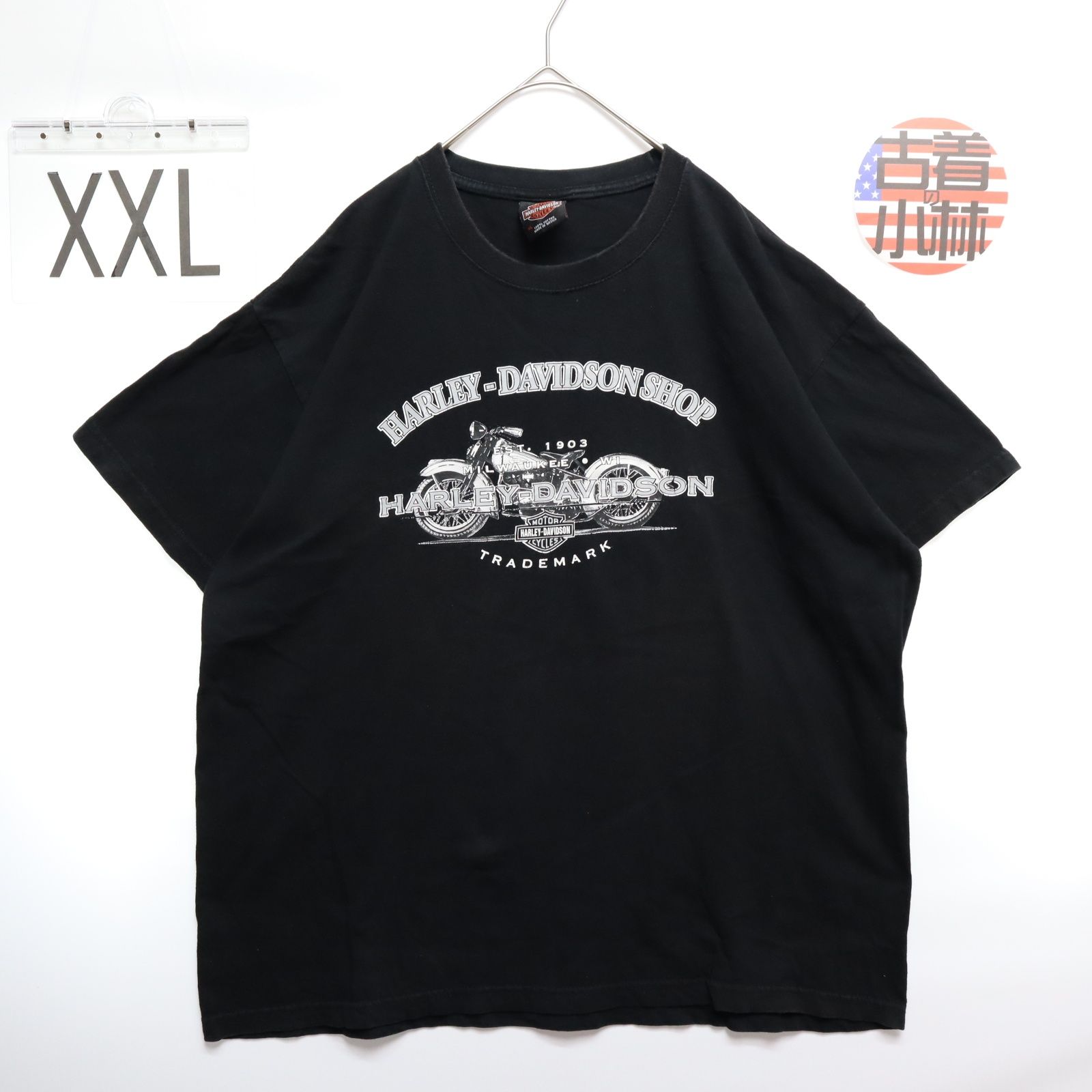 メンズXXL 【A品】 90s 00sメキシコ製 HARLEY DAVIDSON ハーレーダビッドソン Tシャツ 半袖 バイク プリント 無地  ブラック 黒 厚手 ヘビーウェイト 春夏 ヴィンテージ USA古着 K1b535 - メルカリ