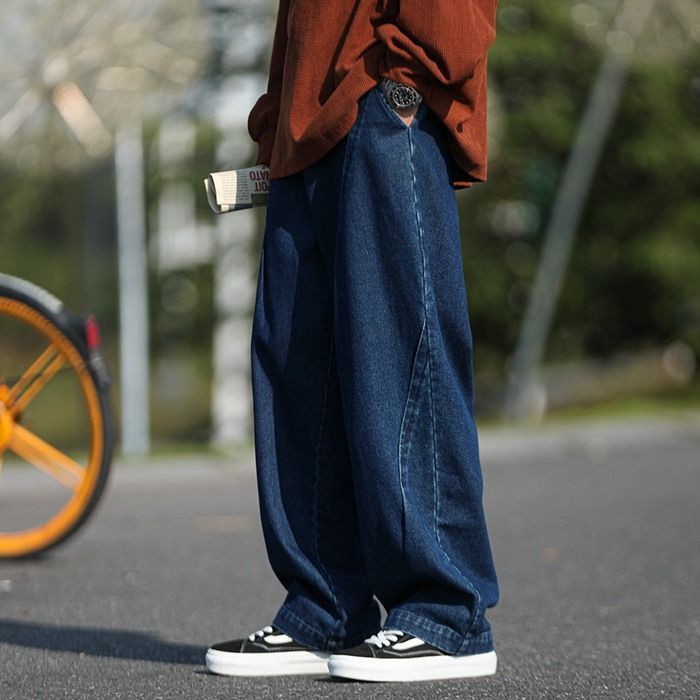 シェフパンツ デニムパンツ メンズ ジーパン ジーンズ ゆったり ワイドパンツ バギー パンツ ストレート カジュアル ファッション 春 夏 イージーパンツ デニムパンツ cBU9107