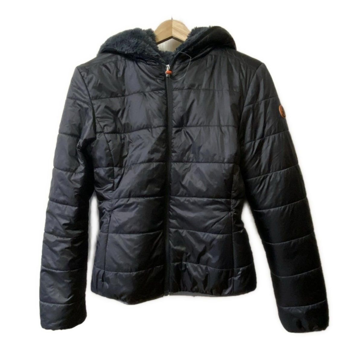 SAVE THE DUCK セイブザダック ブルゾン サイズ1 S レディース - 黒×オレンジ 長袖|リバーシブル|ジップアップ|中綿|冬