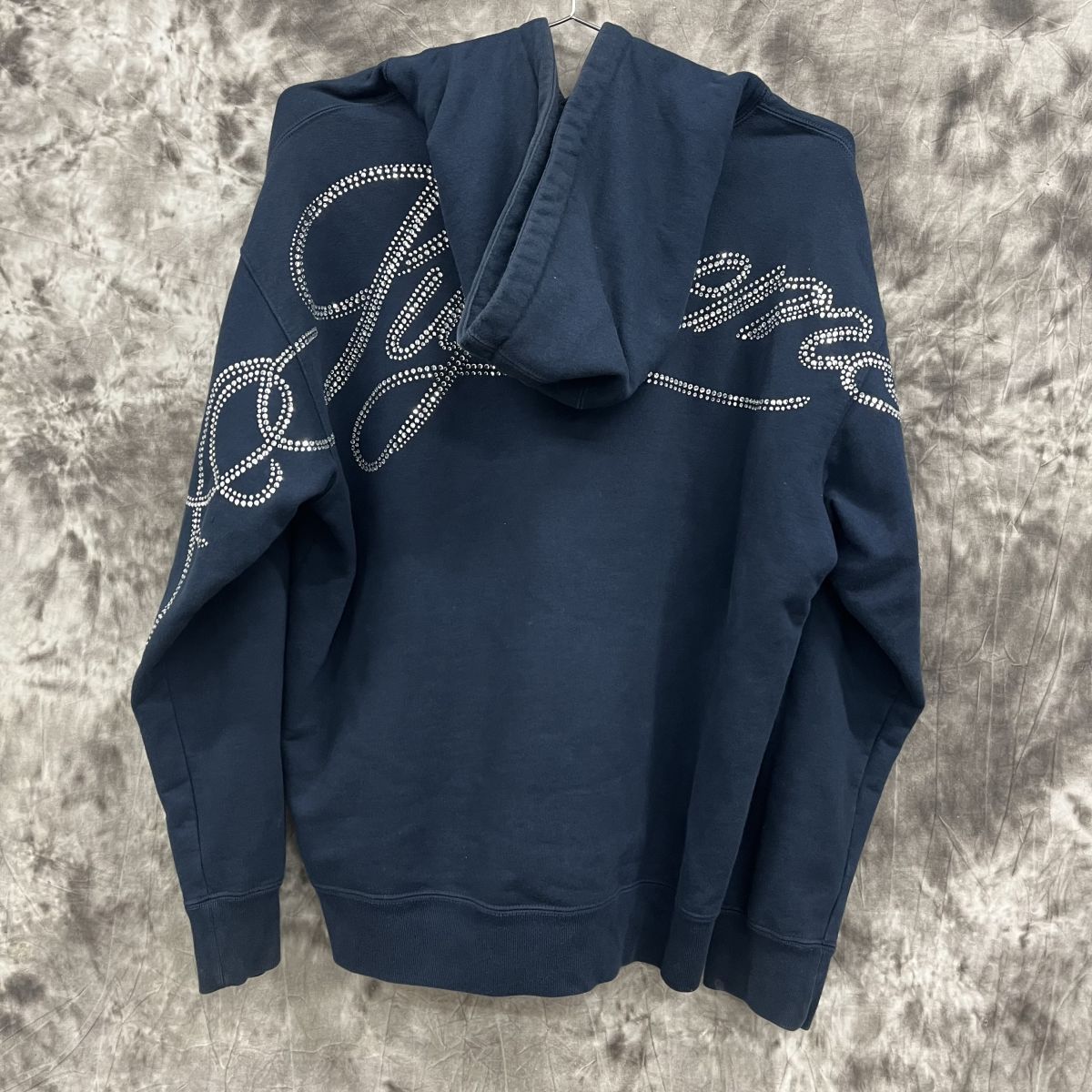 Supreme/シュプリーム【19AW】Rhinestone Script Hooded Sweatshirt/ラインストーン スクリプト フーデッド  スウェットシャツ/パーカー/M