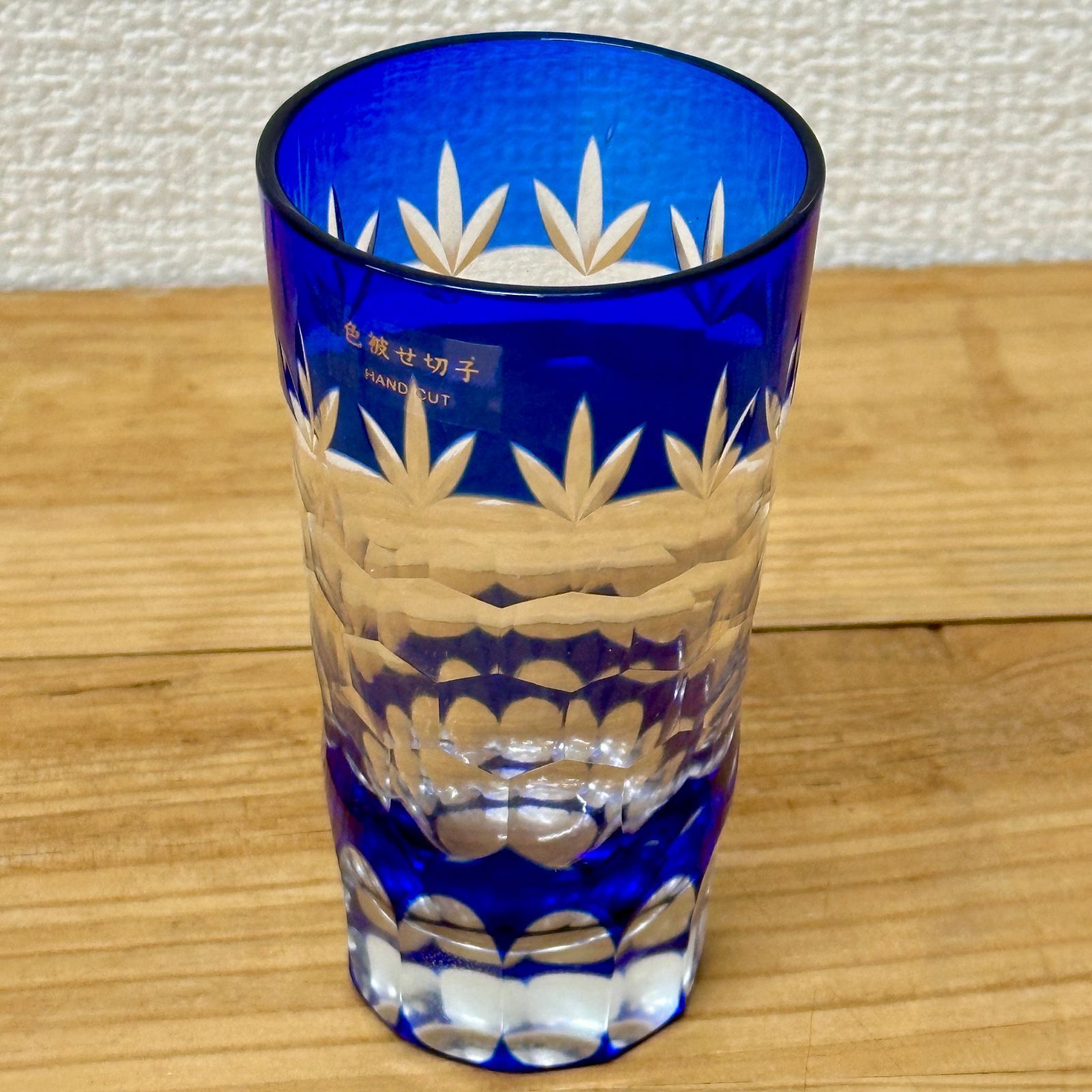 新品 正倉院切子 色被せ切子 5客セット！ ブルー 青 冷酒盃 工芸品  