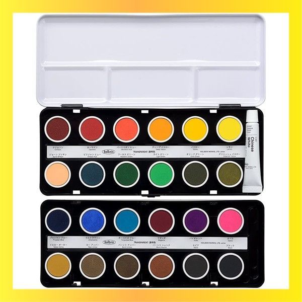 新品送料無料Size:直径25mm_Style:24色セット ホルベイン 固形水彩絵具 ケーキカラー C012 透明24色セット 02012