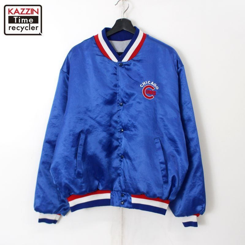 【美品】 80s MLB STARTER USA製 ナイロンスタジャン カブス 80s USA製 MLB vintage swingster シカゴ・カブス ナイロン