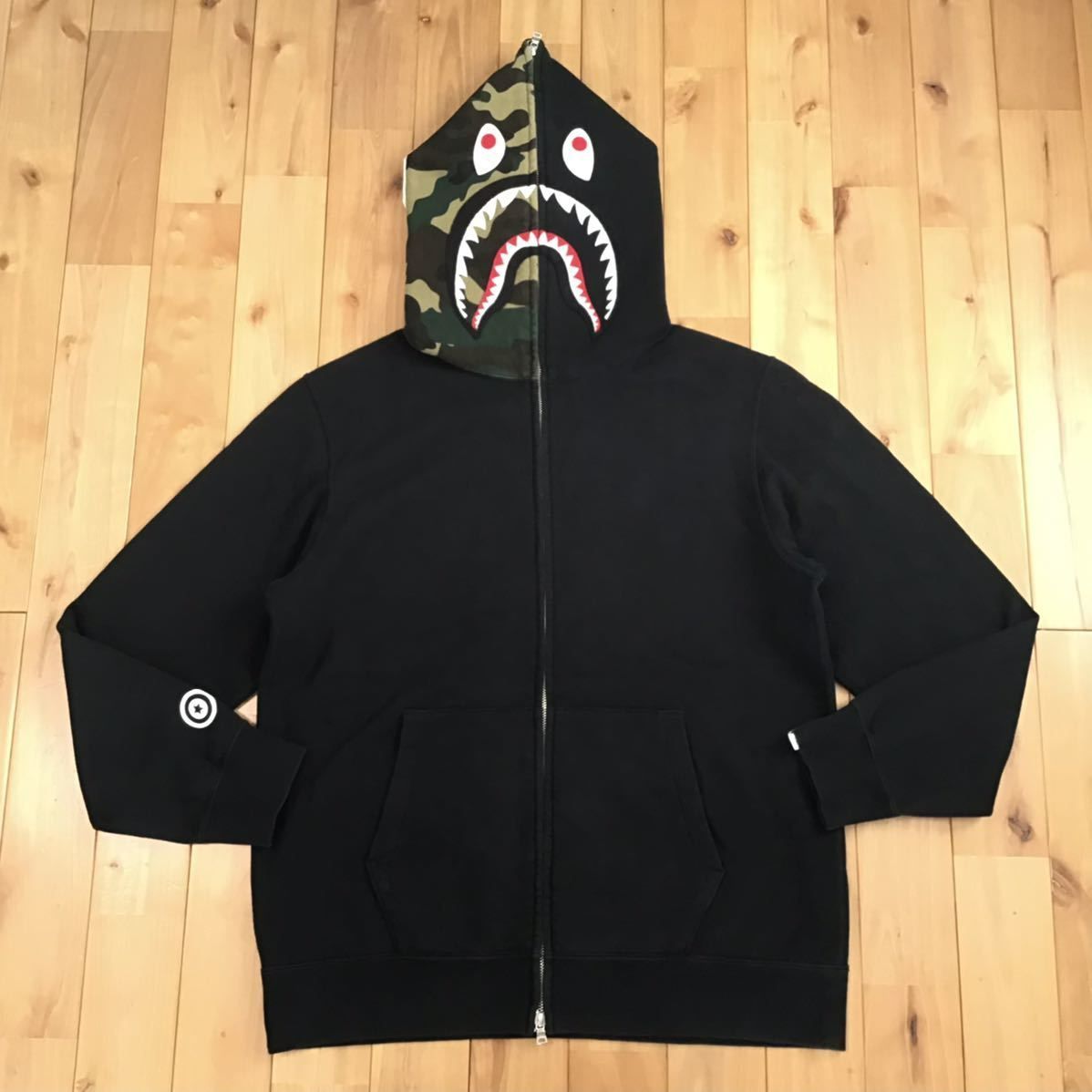 ☆XL☆ Bapeland 1周年記念 シャーク パーカー black shark full zip ...