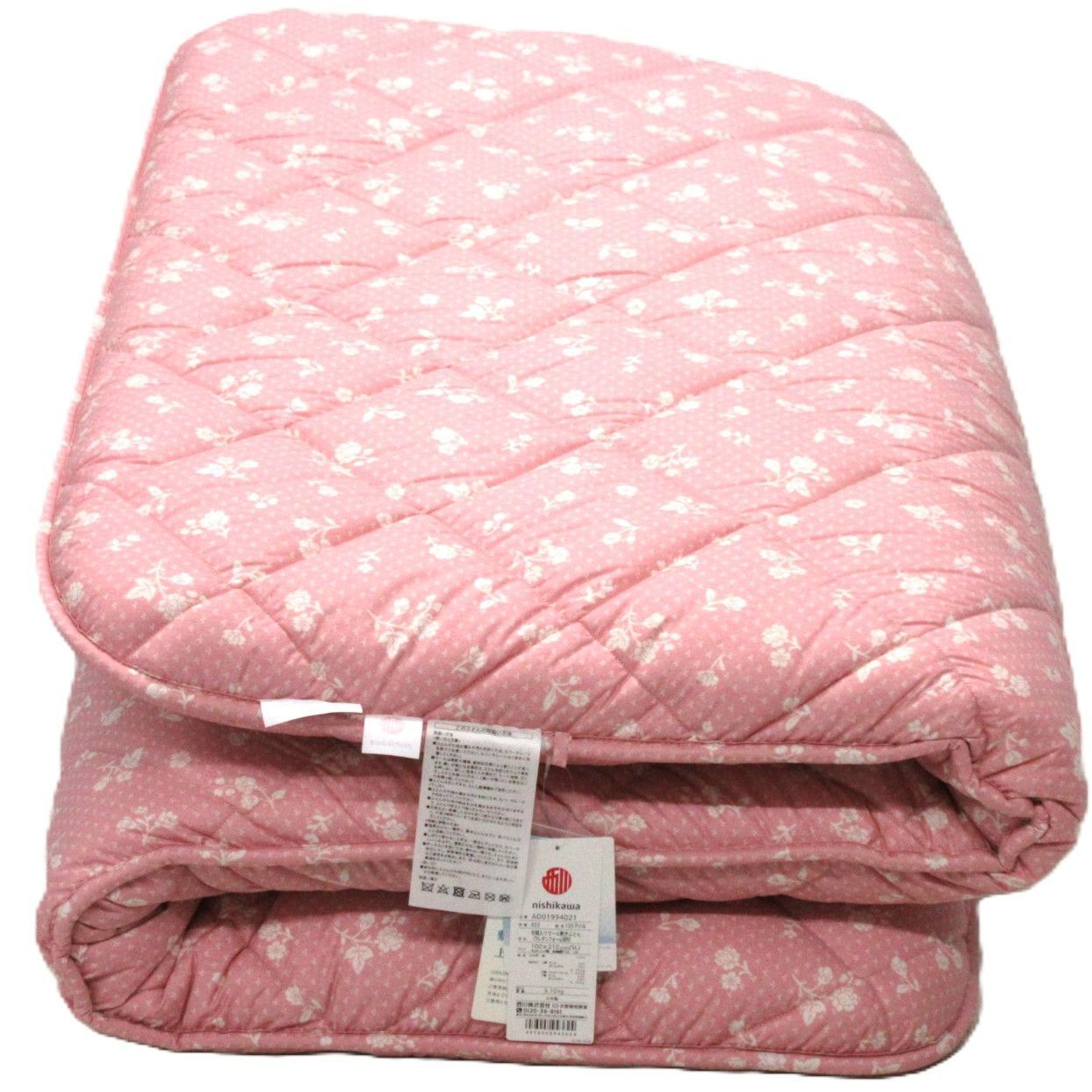 西川軽量敷き布団 体圧分散 ピンク