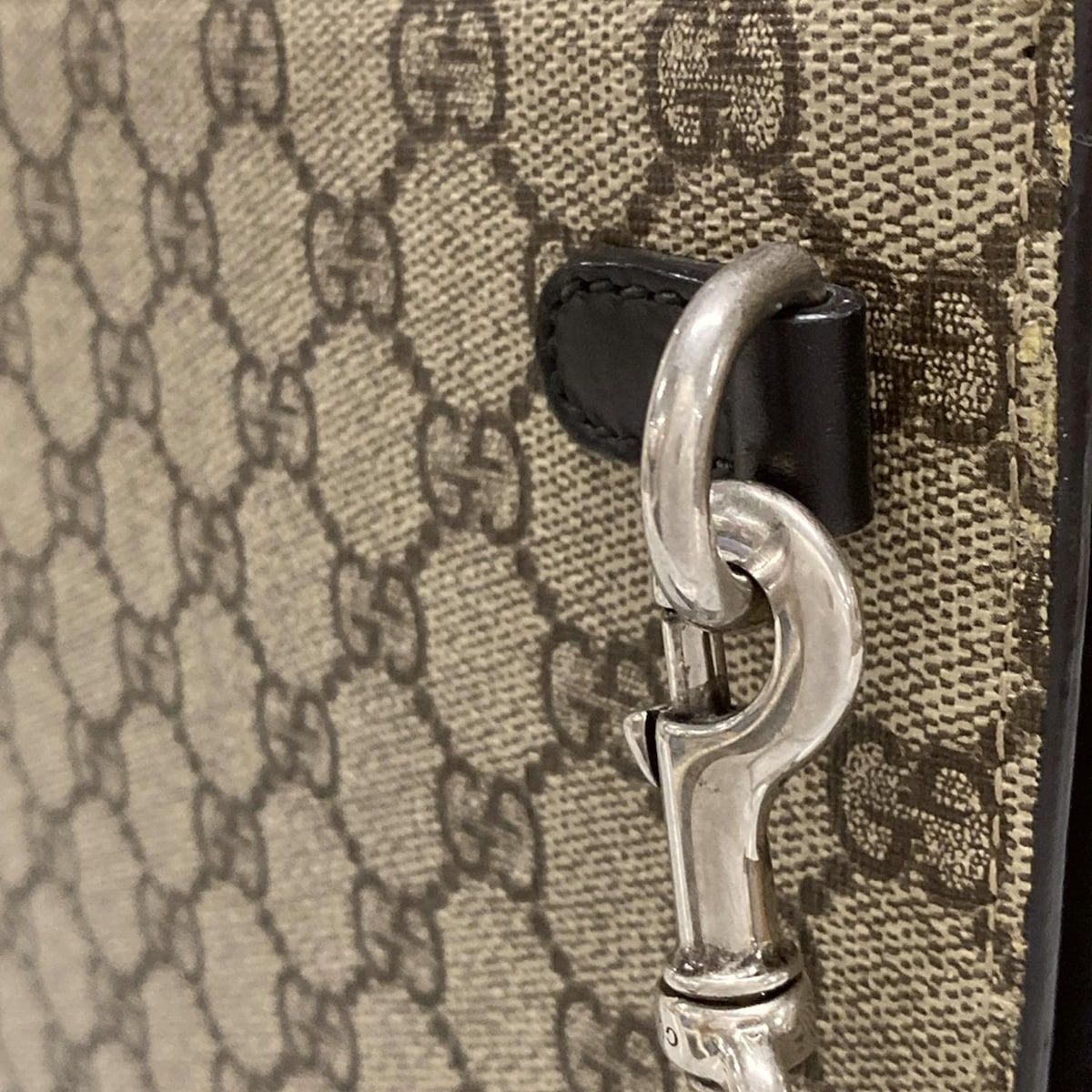 GUCCI グッチ クラッチバッグ GGプラス GGスプリーム シェリー 433665 ベージュ×ダークブラウン×マルチ コットン レザー DECORATOM_COM_BR