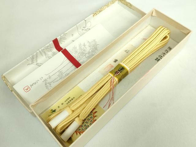 平和屋本店□極上 有職組紐道明 帯締め 冠組 枯草色 宮内庁御用 国立