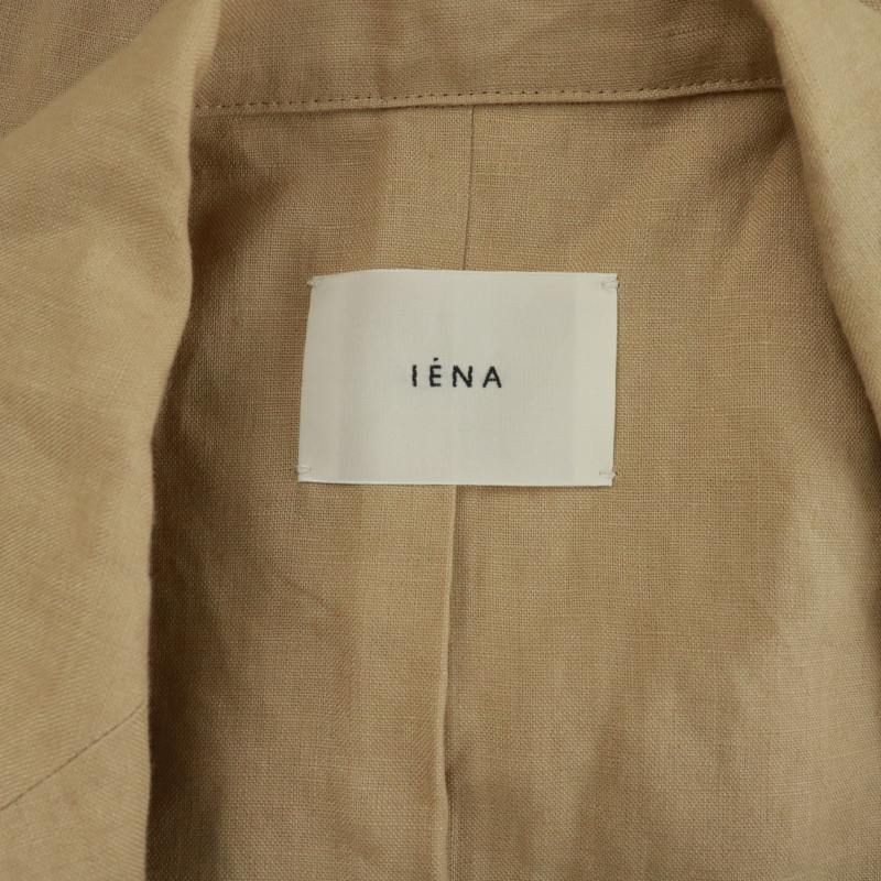 IENA イエナ　リネン　テーラードジャケット　ベージュ　38 麻 イエナ IENA 21SS テーラードジャケット 背抜き センターベント