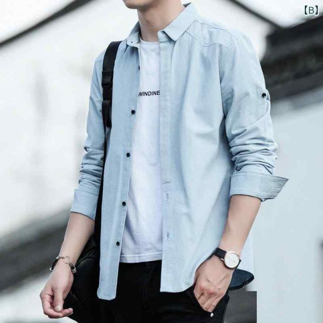 [3XL]メンズ ファッション 服  オシャレ シンプル 大人 かっこいい 大きいサイズ ストリート 紳士服  長袖 シャツ 韓国 スタイル 春秋 綿 スリム カジュアル ゆったり 無地 ジャケット