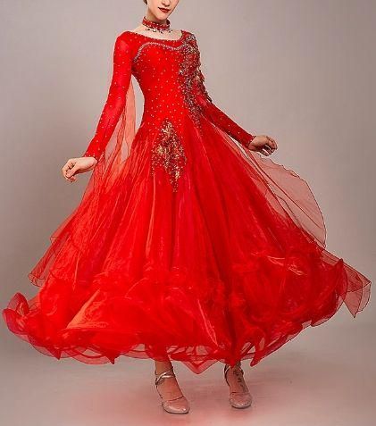 新色 社交ダンスドレス モダンダンス ホワイト レッド 華やかな オーダーメイド 新色 社交ダンスドレス モダンダンス ホワイト レッド オーダーメイド