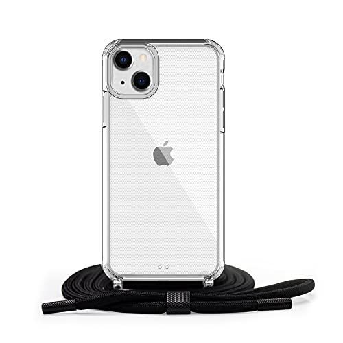 iPhone 13_Clear Handodo Apple iPhone 13 用 ケース iPhone 13 カバー ネック ショルダー ストラップ付き スマホ シリコン カバー 紐付き 斜めがけ 織りス