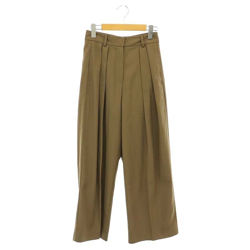 トゥデイフル TODAYFUL Cotton Twill Trousers パンツ トラウザーズ ワイド タック 36 キャメル /HS ■OS