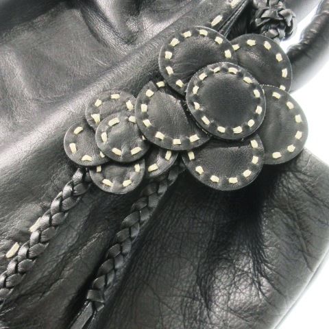 アナスイ ANNA SUI ハンドバッグ レザー 革 ステッチ フラワー