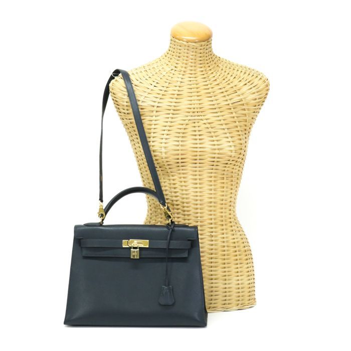 エルメス HERMES ケリー32 外縫い クシュベル (レザー) GD金具