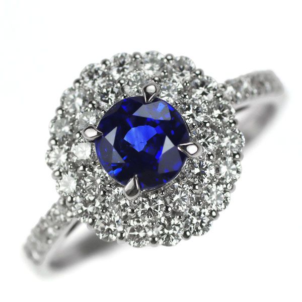 Pt900 サファイア ダイヤモンド リング 1.028ct D0.74ct - メルカリ 