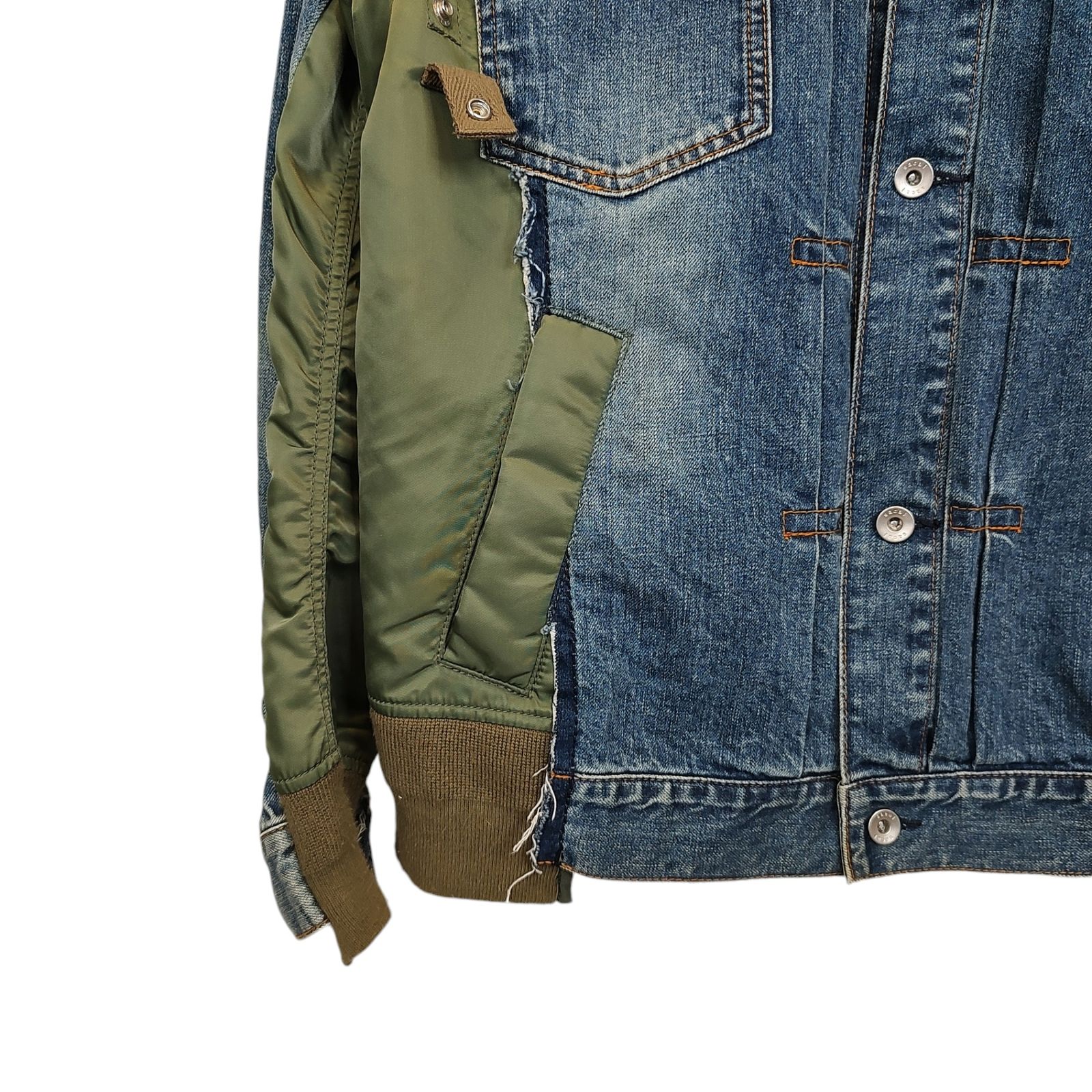 sacai サカイ Denim Nylon Twill MA-1 Jacket デニム ジャケット SCM