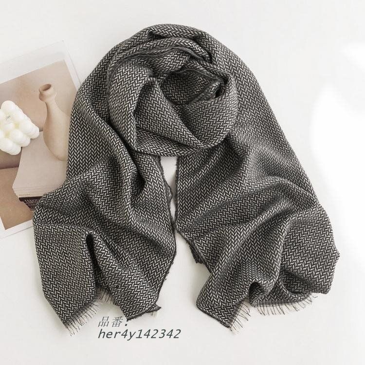極美品 最高級 GIORGIO ARMANI グレンチェック大判ストール グレー ストール レディース メンズ おしゃれ 大判 チェックストール
