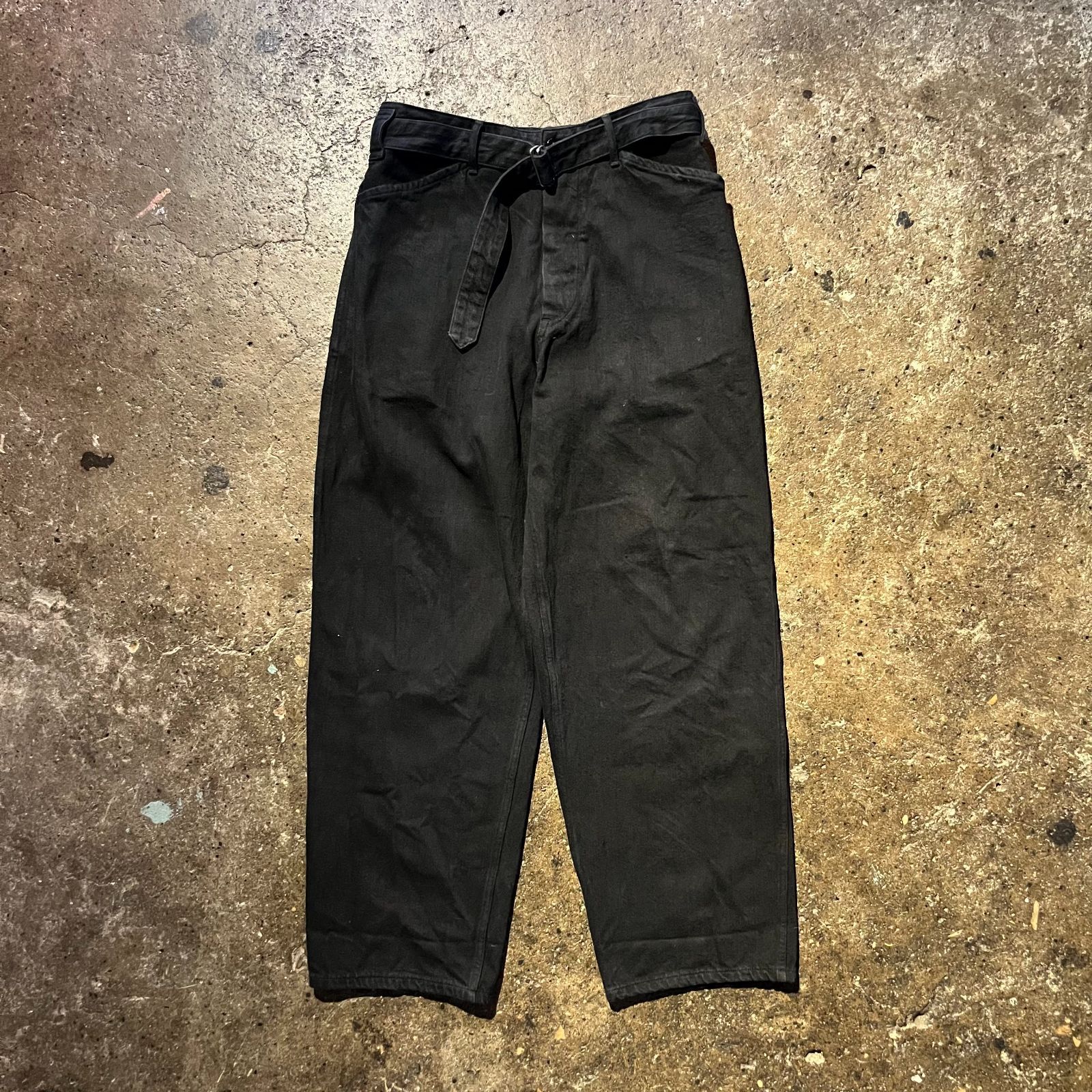 コモリ　20aw ベルテッドデニム　ブラック コモリ 20aw ベルテッドデニム ブラック COMOLI (コモリ) デニム