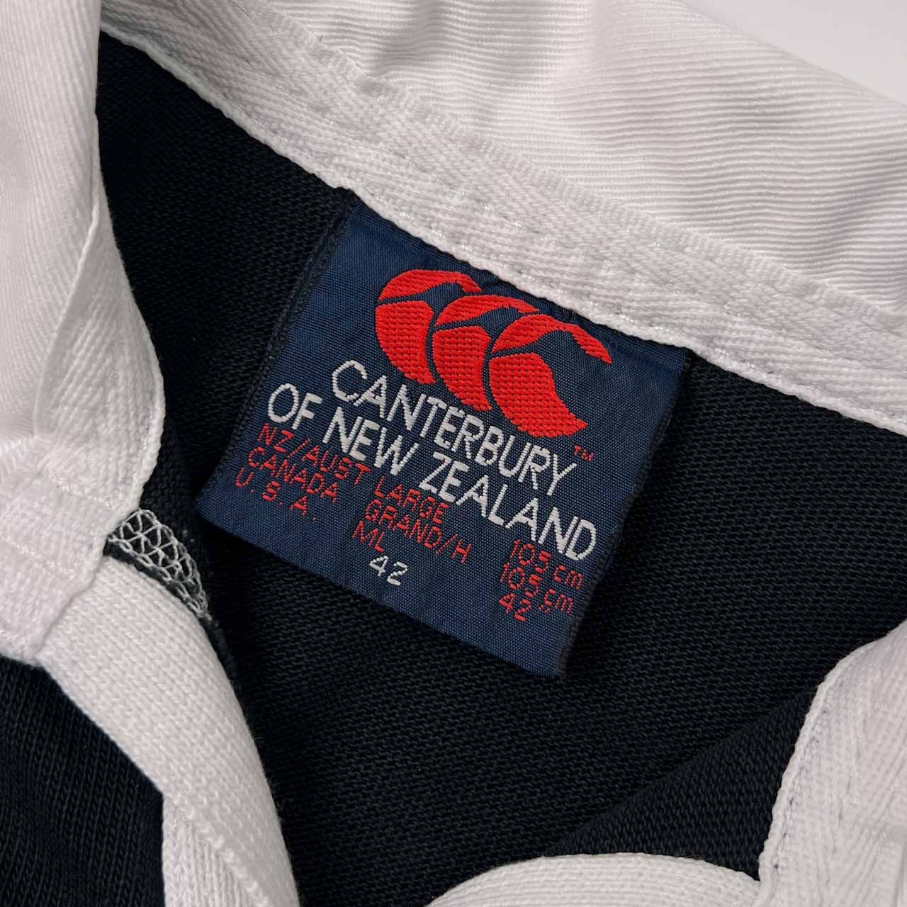 ［希少サイズ］カンターベリー×オールブラックス　半袖　ラガーシャツ　2XL ニュージーランド製 カンタベリー オールブラックス 半袖 ラガー