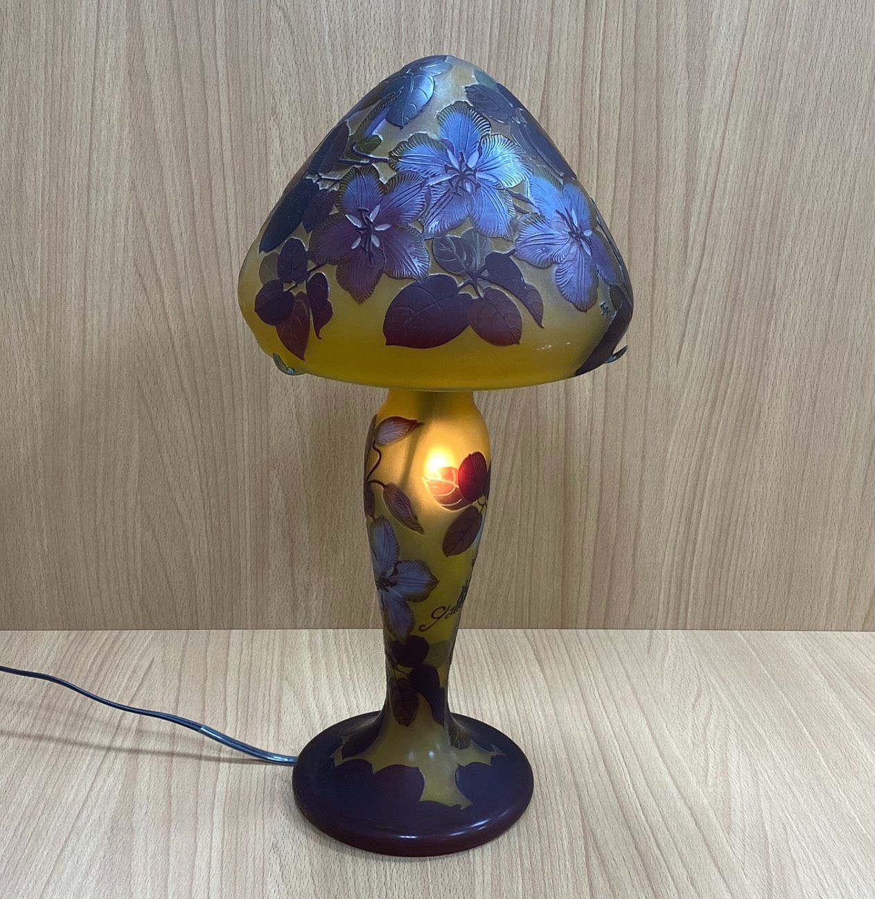 10％クーポン使用可 SP|アンティーク製品 ガレ風 TIP ルーマニア 2灯ライト 43ｃｍ