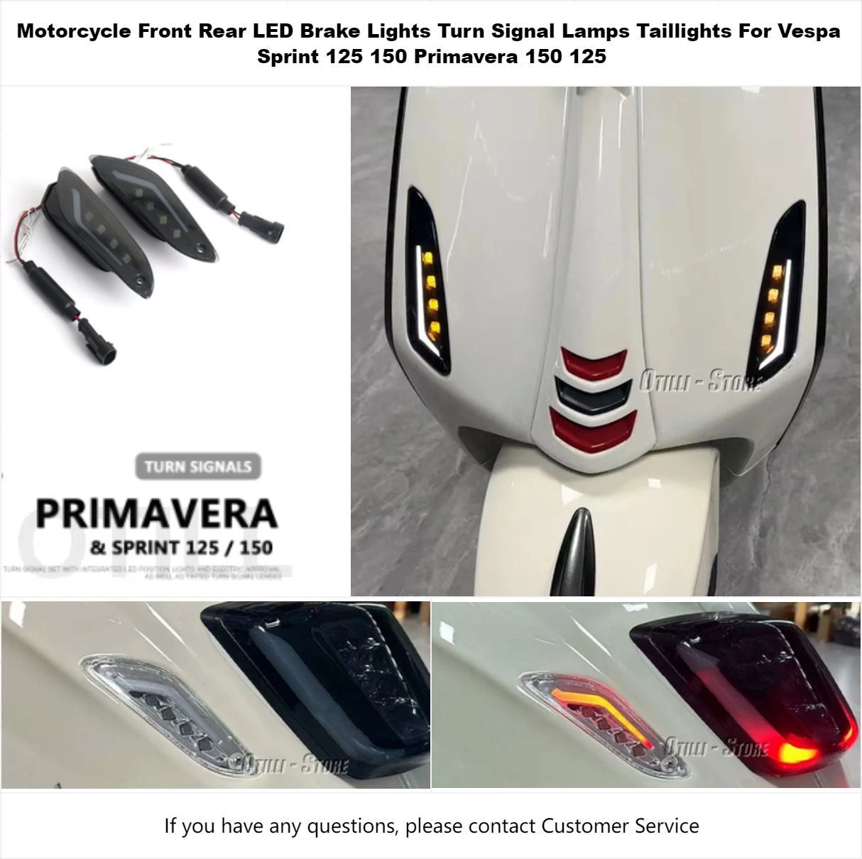 バイクパーツ Vespaスプリント|プリマベーラ LEDウインカー フロント＆リア4点セット メンズ ユーロスタイル 取り付け簡単
