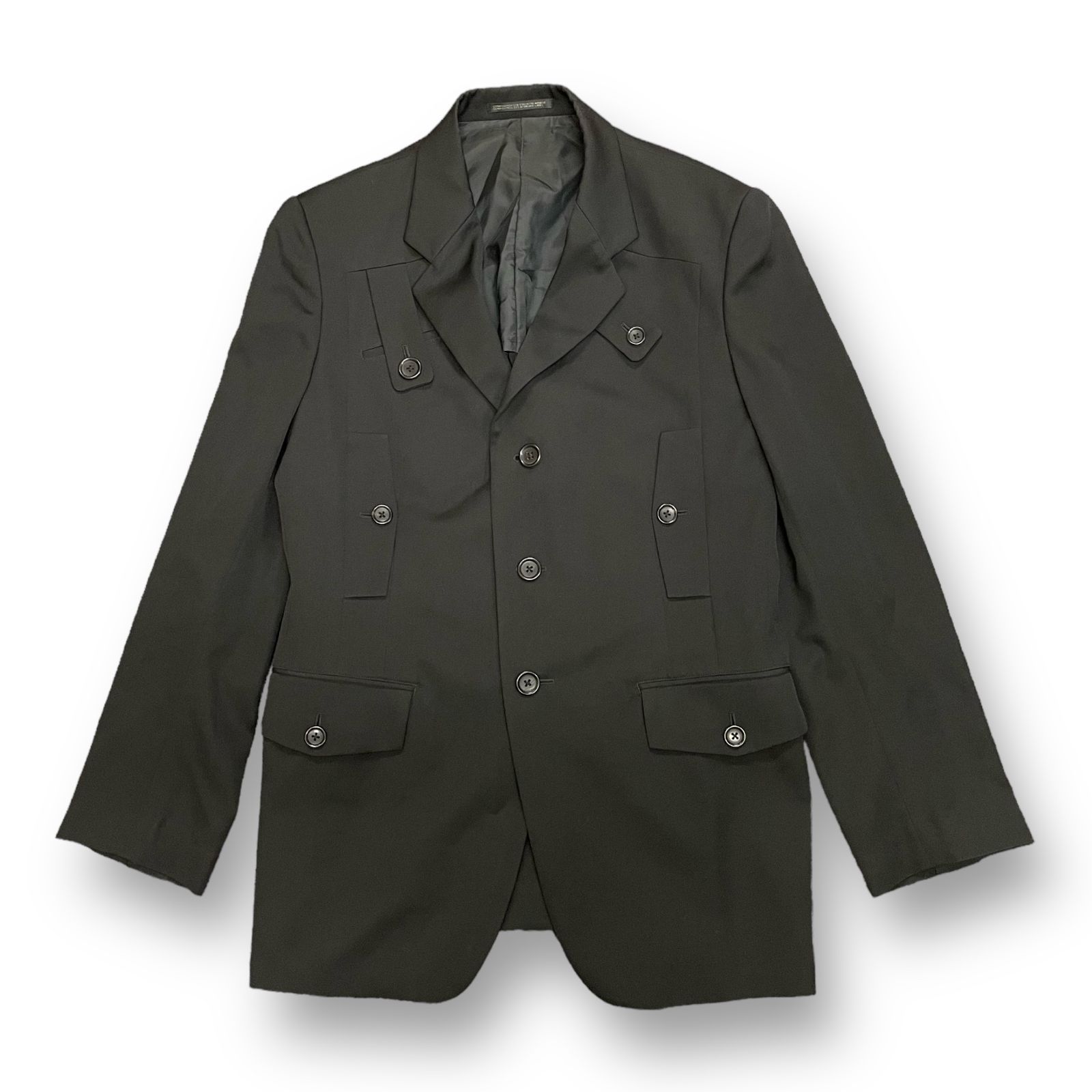 美品 Yohji Yamamoto POUR HOMME 23SS GABARDINE I-SWITCH GABARDINE 3BSJ  ウールギャバジンジャケット ヨウジヤマモトプールオム 2 HZ-J53-100 56559A