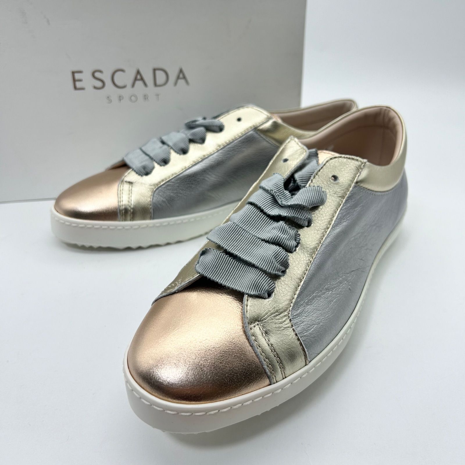 【箱付き】ESCADA エスカーダローカットスニーカーレディースサイズ37 MS1750■