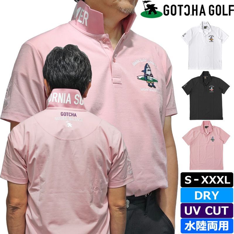 【カラー・サイズ選択可】 GOTCHA GOLF ガッチャゴルフ ガッチャゴルフ 半袖ポロシャツ 吸汗速乾 UVカット 水陸両用 ストレッチ 242GG1212 ゴルフウェア トップス メンズ レディース  新品【GOTCHA GOLF正規販売店】